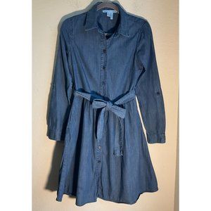 Draper James Womens size 4 denim shirt dress cotton long sleeve